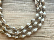 Load image into Gallery viewer, Hot Chocolate Chunky Statement Necklace, gold bib necklace, gold brown fudge necklace necklace, wedding bridesmaid chunky