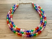 Load image into Gallery viewer, Dorthy’s Rainbow Beaded Necklace, Colorful Jewelry, Chunky statement necklace, big beaded necklace, rainbow jewelry, rainbow baby