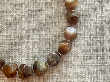 Load image into Gallery viewer, Chocolate Chunky Storm Statement Necklace, Big beaded jewelry, Single Strand Geometric Brown smoke Bib necklace bridesmaid wedding silver