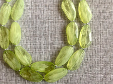 Load image into Gallery viewer, Big Bead Lime Necklace, Double Strand Statement Jewelry, light green Chunky bib bridesmaid everyday bubble jewelry evergreen
