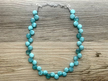 Load image into Gallery viewer, Mint Green Single Statement Necklace, Chunky Jewelry Big Beaded Necklace, light green teal Necklace, mint Jewelry bubble