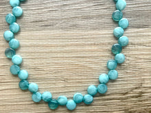 Load image into Gallery viewer, Mint Green Single Statement Necklace, Chunky Jewelry Big Beaded Necklace, light green teal Necklace, mint Jewelry bubble