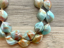 Load image into Gallery viewer, Malaysian Beach chunky necklace, Wanderlust Collection beaded jewelry, resin beaded Turquoise necklace, red blue green necklace