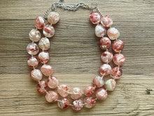 Load image into Gallery viewer, Cranberry Swirl Shortcake Soirée, Chunky 2 Strand Statement Necklace, maroon jewelry, dark red necklace, gray glitter resin jewelry