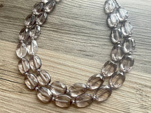 Load image into Gallery viewer, Gray Chunky Statement Necklace, big beaded bib necklace, gray jewelry, bridesmaid necklace, gray necklace, gray crackle, gray bridesmaid