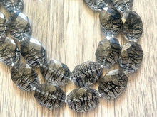 Load image into Gallery viewer, Black & clear Lace Bead Necklace, multi Strand Statement Jewelry, black Chunky bib, bridesmaid necklace, beaded jewelry