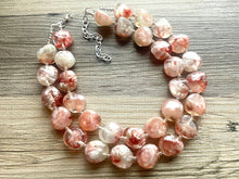 Load image into Gallery viewer, Cranberry Swirl Shortcake Soirée, Chunky 2 Strand Statement Necklace, maroon jewelry, dark red necklace, gray glitter resin jewelry