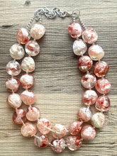 Load image into Gallery viewer, Cranberry Swirl Shortcake Soirée, Chunky 2 Strand Statement Necklace, maroon jewelry, dark red necklace, gray glitter resin jewelry