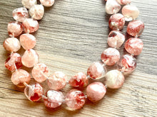 Load image into Gallery viewer, Cranberry Swirl Shortcake Soirée, Chunky 2 Strand Statement Necklace, maroon jewelry, dark red necklace, gray glitter resin jewelry