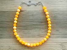 Load image into Gallery viewer, Bright Chunky Orange Statement Necklace, Big beaded jewelry, Single Strand Statement Necklace, Bib necklace creamsicle bridesmaid wedding