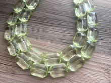Load image into Gallery viewer, Green Splendor Statement Necklace, Chunky Jewelry Big Beaded Necklace, light green Necklace, mint Jewelry bubble double strand grass