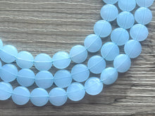 Load image into Gallery viewer, Baby Blue Beaded Statement Necklace, beaded jewelry, sky light blue jewelry, baby blue beaded necklace, blue earrings necklace, chunky