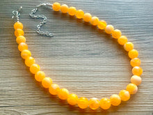 Load image into Gallery viewer, Bright Chunky Orange Statement Necklace, Big beaded jewelry, Single Strand Statement Necklace, Bib necklace creamsicle bridesmaid wedding