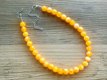 Load image into Gallery viewer, Bright Chunky Orange Statement Necklace, Big beaded jewelry, Single Strand Statement Necklace, Bib necklace creamsicle bridesmaid wedding