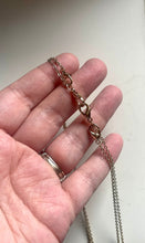 Load image into Gallery viewer, Vintage Silver Celestial Beaded long necklace, shiny beaded statement necklace, moon stars everyday metal chunky layering necklace