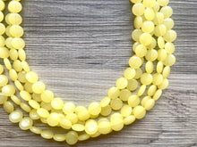 Load image into Gallery viewer, But a Dream Statement Necklace, chunky bib beaded jewelry, yellow color block wedding bridesmaid acrylic bib jewelry yellow 5 strand