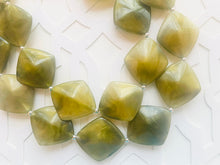 Load image into Gallery viewer, Olive Green Chunky Statement Necklace, Big beaded jewelry, double Strand Statement Necklace, Bib necklace, green bridesmaid wedding