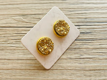 Load image into Gallery viewer, Gold Flower Child chunky statement necklace, big beaded jewelry, gifts for women bib jewelry Multi-Strand metallic gold painted statement