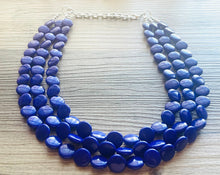 Load image into Gallery viewer, Royal PURPLE Paradise chunky statement necklace & earrings, big bead jewelry gifts for women, bib jewelry Multi-Strand necklace, beaded