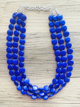 Load image into Gallery viewer, Royal PURPLE Paradise chunky statement necklace & earrings, big bead jewelry gifts for women, bib jewelry Multi-Strand necklace, beaded