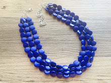 Load image into Gallery viewer, Royal PURPLE Paradise chunky statement necklace & earrings, big bead jewelry gifts for women, bib jewelry Multi-Strand necklace, beaded