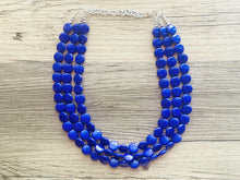 Load image into Gallery viewer, Royal PURPLE Paradise chunky statement necklace & earrings, big bead jewelry gifts for women, bib jewelry Multi-Strand necklace, beaded