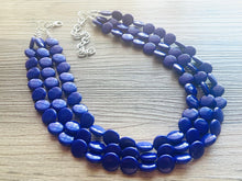 Load image into Gallery viewer, Royal PURPLE Paradise chunky statement necklace & earrings, big bead jewelry gifts for women, bib jewelry Multi-Strand necklace, beaded