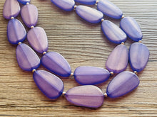 Load image into Gallery viewer, Purple Paradise chunky statement necklace & earrings, lilac big bead jewelry gifts for women, bib jewelry Multi-Strand necklace, beaded