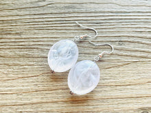 Load image into Gallery viewer, Cloudy with a Chance White Statement jewelry set, Chunky Beaded Necklace, white Jewelry Necklace beaded, white and silver necklace