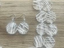 Load image into Gallery viewer, Cross Country Necklace, Clear Resin & White Necklace multi strand jewelry, big bib beaded chunky statement, bridesmaid necklace earrings