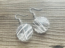 Load image into Gallery viewer, Cross Country Necklace, Clear Resin & White Necklace multi strand jewelry, big bib beaded chunky statement, bridesmaid necklace earrings