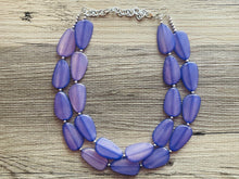 Load image into Gallery viewer, Purple Paradise chunky statement necklace & earrings, lilac big bead jewelry gifts for women, bib jewelry Multi-Strand necklace, beaded