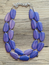 Load image into Gallery viewer, Purple Paradise chunky statement necklace & earrings, lilac big bead jewelry gifts for women, bib jewelry Multi-Strand necklace, beaded