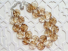 Load image into Gallery viewer, Tree of Life Jewelry, Chocolate Mocha Necklace, Double strand brown jewelry, big beaded bib chunky statement necklace, chunky bib branches