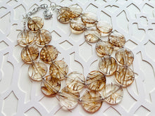 Load image into Gallery viewer, Tree of Life Jewelry, Chocolate Mocha Necklace, Double strand brown jewelry, big beaded bib chunky statement necklace, chunky bib branches