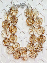 Load image into Gallery viewer, Tree of Life Jewelry, Chocolate Mocha Necklace, Double strand brown jewelry, big beaded bib chunky statement necklace, chunky bib branches