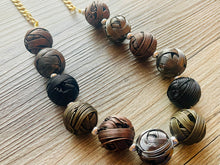 Load image into Gallery viewer, Metallic silver gold & gunmetal Jewelry, Mixed Metal Jewelry, silver Jewelry, metal single strand chunky statement beaded jewels, bubble