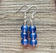 Load image into Gallery viewer, Grape Glass & gold Sparkle Statement Necklace, Chunky 3 Strand Jewelry, purple necklace silver necklace, dark purple eggplant bib necklace