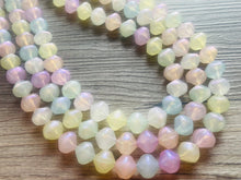 Load image into Gallery viewer, Day Glow Multi-Color Rainbow Necklace, pastel Chunky Statement Necklace Happy Bright Summer Jewelry, big beaded jewelry geometric white