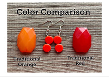 Load image into Gallery viewer, Tomato Red Orange Double Statement Necklace, Chunky Jewelry Big Beaded Necklace, colorful Necklace, Jewelry bubble Earrings