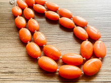 Load image into Gallery viewer, Orange Peel Statement Necklace, Chunky Beaded Necklace, Orange Jewelry, Fall Jewelry, Fall necklace, fall jewelry, orange earrings