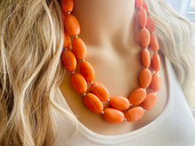 Load image into Gallery viewer, Orange Peel Statement Necklace, Chunky Beaded Necklace, Orange Jewelry, Fall Jewelry, Fall necklace, fall jewelry, orange earrings