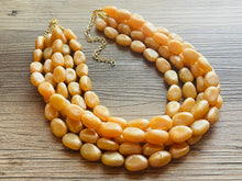 Load image into Gallery viewer, Fortune Favors the GOLD Statement 5 Strand statement necklace, pretty big beaded chunky jewelry, golden shiny metallic jewelry necklace