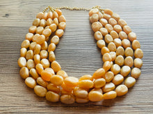 Load image into Gallery viewer, Fortune Favors the GOLD Statement 5 Strand statement necklace, pretty big beaded chunky jewelry, golden shiny metallic jewelry necklace