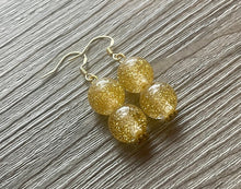 Load image into Gallery viewer, Gold on Gold Big Bead Necklace, Statement Jewelry, glitter gold Chunky bib, bridesmaids necklace, wedding necklace, bridesmaid jewelry