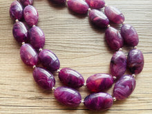 Load image into Gallery viewer, Swirled purple Chunky Statement Necklace and earrings Set, Beaded purple Jewelry, purple bib necklace, purple earrings, lilac jewelry