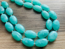 Load image into Gallery viewer, SpearMint Statement Necklace, Chunky Beaded Necklace, Mint Green Jewelry, Spring Jewelry, green Necklace, green beaded necklace, double