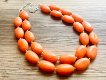 Load image into Gallery viewer, Orange Peel Statement Necklace, Chunky Beaded Necklace, Orange Jewelry, Fall Jewelry, Fall necklace, fall jewelry, orange earrings