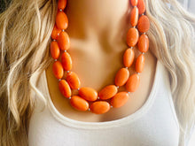 Load image into Gallery viewer, Orange Peel Statement Necklace, Chunky Beaded Necklace, Orange Jewelry, Fall Jewelry, Fall necklace, fall jewelry, orange earrings