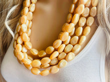 Load image into Gallery viewer, Fortune Favors the GOLD Statement 5 Strand statement necklace, pretty big beaded chunky jewelry, golden shiny metallic jewelry necklace